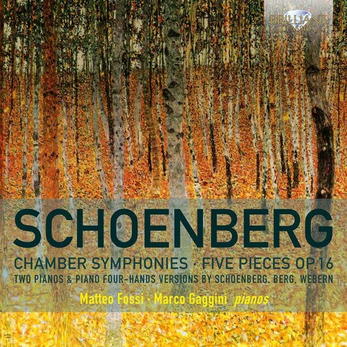 the album cover for Matteo Fossi - Arnold Schoenberg: Chamber Symphonies & Five Pieces Op16