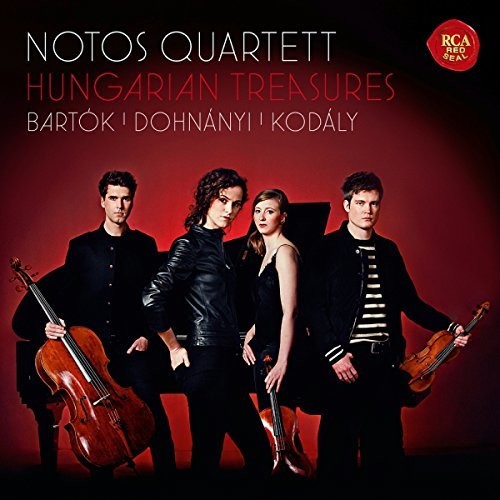 the album cover for Notos Quartett - Hungarian Treasures: Bartok, Dohnanyi, Kodaly