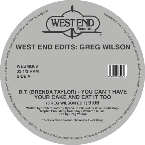 Various Artists - West End Edits: Greg Wilson Vinyl Record
