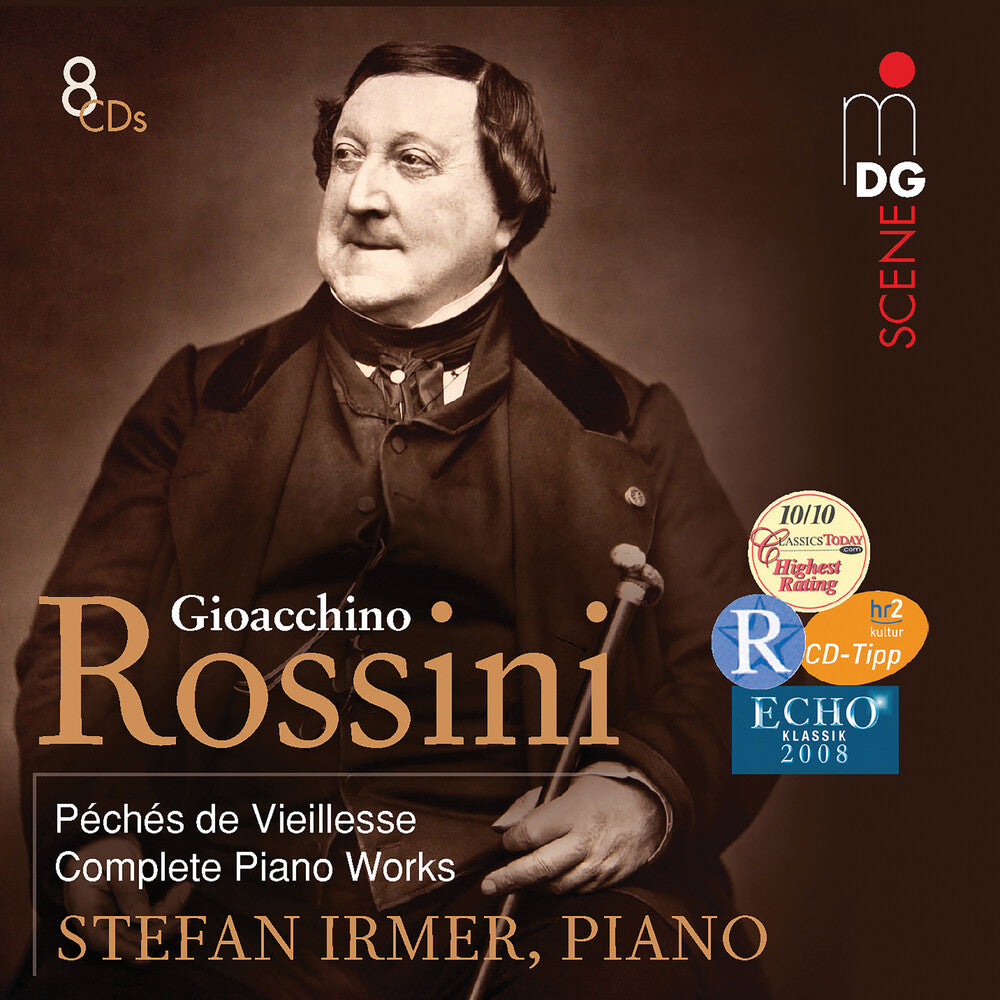 the album cover for Rossini / Stefan Irmer - Complete Works for Piano Solo