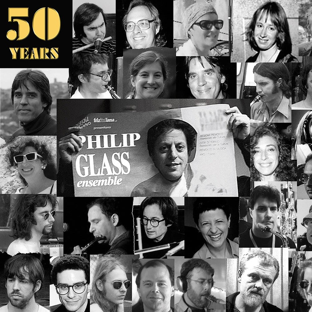 the album cover for Philip Glass - 50 Years Of The Philip Glass Ensemble