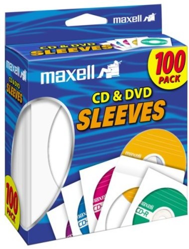Maxell 190133 Cd/dvd Paper Sleeve 100 Pack White - Maxell 190133 Cd/dvd Paper Sleeve 100 Pack White