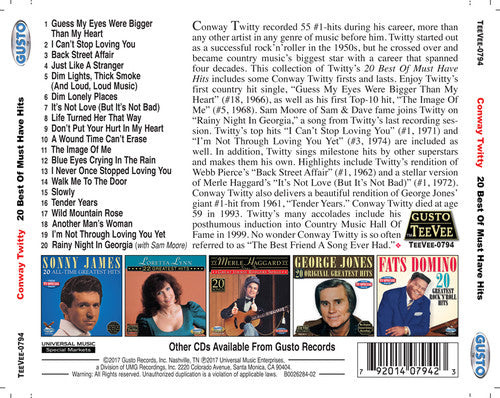the album cover for Conway Twitty - 20 Best Of Must Have Hits