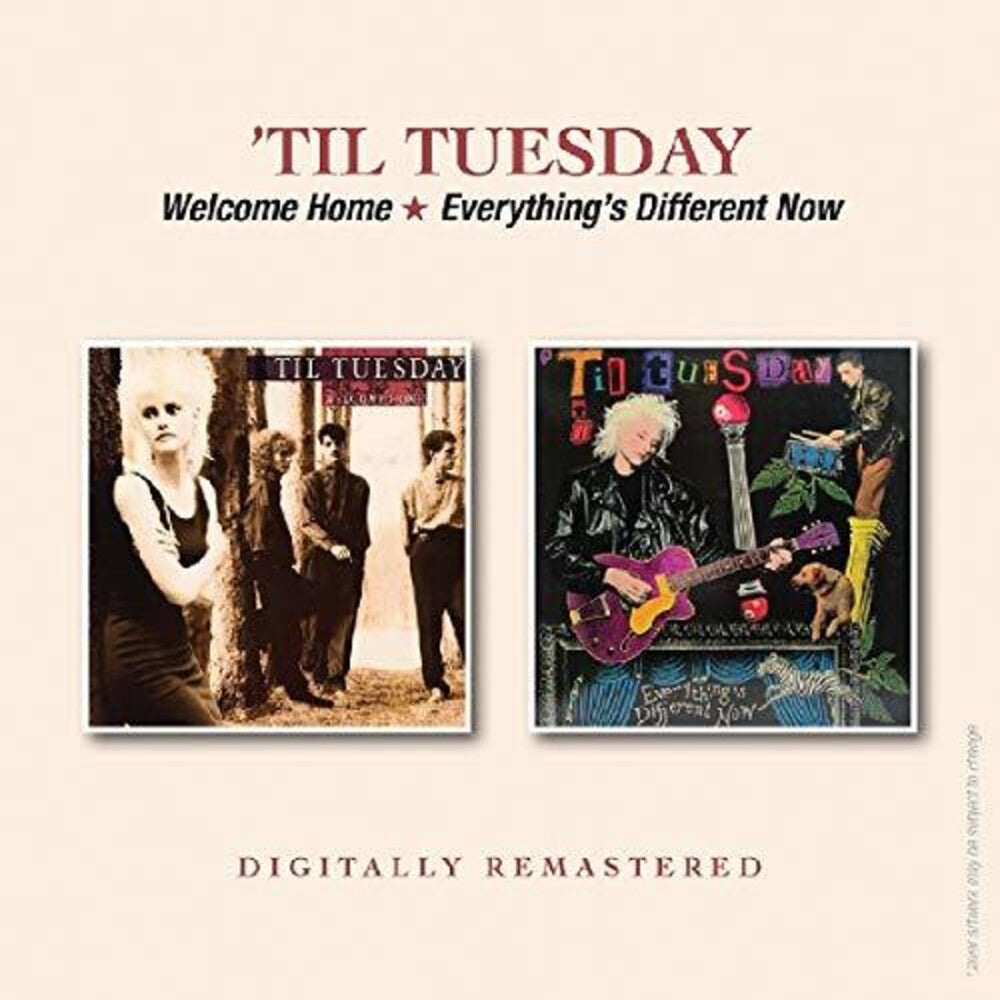 the album cover for Til Tuesday - Welcome Home / Everything's Different Now