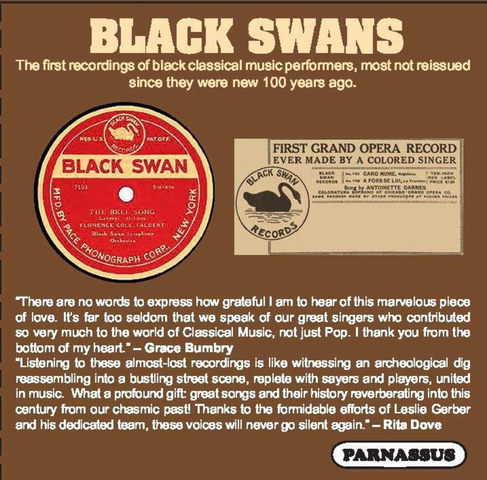 BLACK SWANS: Earliest African-American Classical Stars Music CD