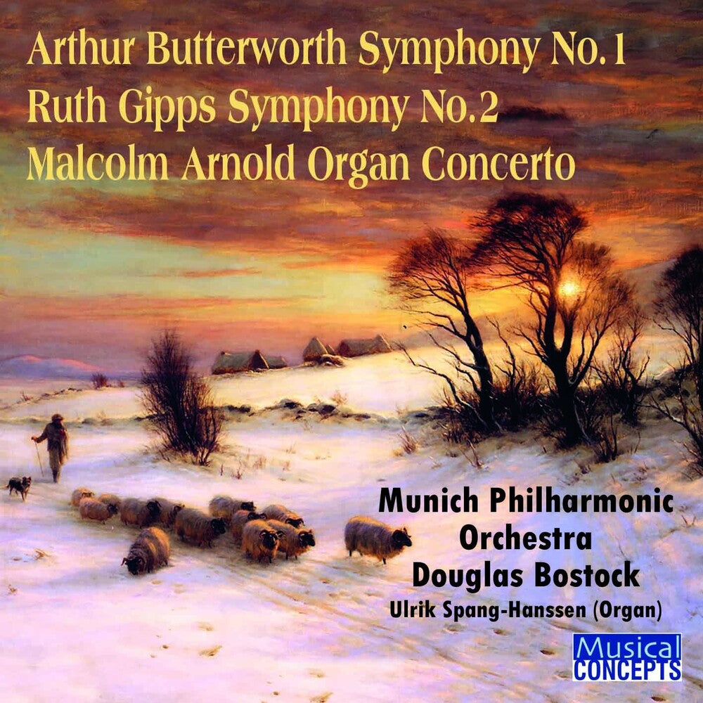 the album cover for Munich Symphony Orchestra / Douglas Bostock - Arthur Butterworth Symphony No.1; Ruth Gipps Symphony No.2; Malcolm A