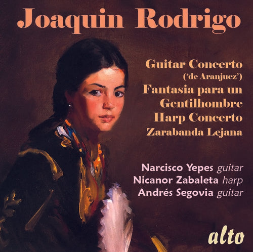 the album cover for Narciso Yepes / Zabaleta,Nicanor / Segovia,Andres - Rodrigo: Guitar Concerto ('de Aranjuez') / Fantasia para un Gentilhomb