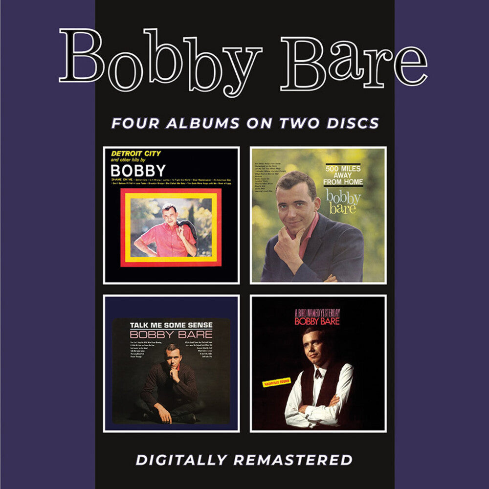 the album cover for Bobby Bare - Detroit City & Other Hits / 500 Miles Away From Home / Talk Me Some Sense / A Bird Named Yesterday + Bonus Tracks