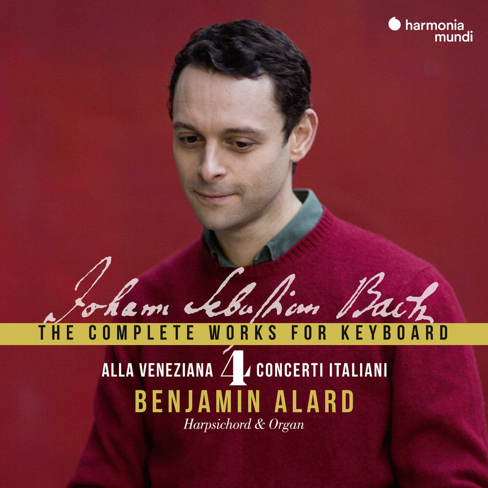 the album cover for Benjamin Alard - Alla veneziana - Bach: Complete Works for Keyboard Vol. 4