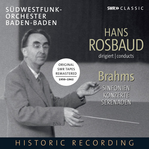 the album cover for Brahms / Anda / Gieseking - Hans Rosbaud Conducts Brahms