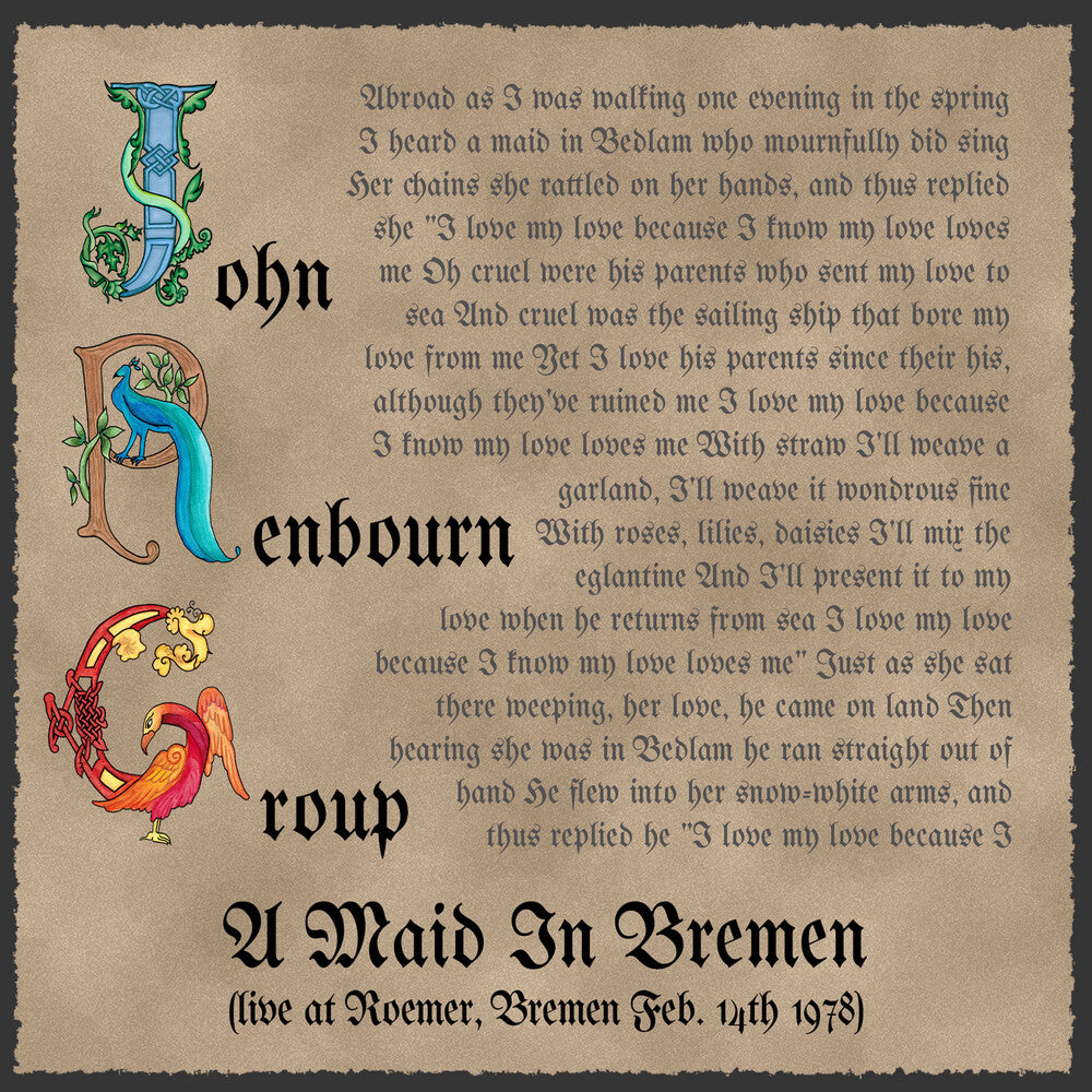 the album cover for John Renbourn Group - A Maid In Bremen (Live At Roemer, Bremen Feb. 14th 1978)