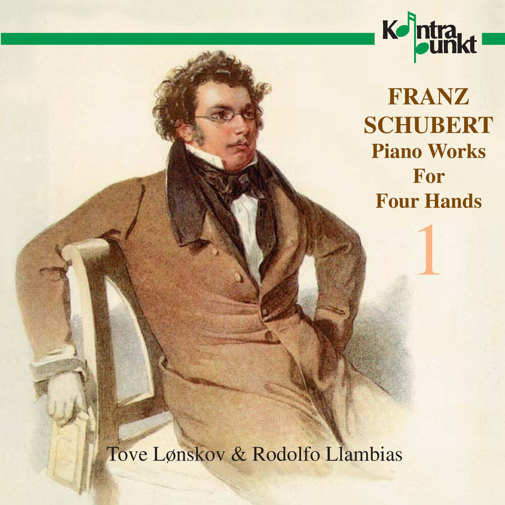 the album cover for Schubert / Lonskov / Llambias - Piano Works for 4 Hands 1