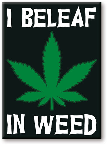 Weed I Beleaf 2.5 X 3.5 Flat Magnet - Weed I Beleaf 2.5 X 3.5 Flat Magnet - Special Products