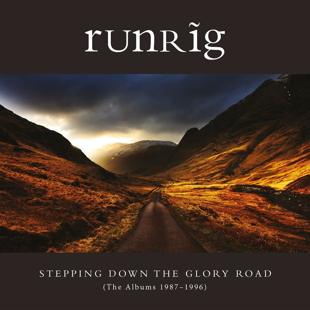 the album cover for Runrig - Stepping Down The Glory Years: The Albums 1987-1996