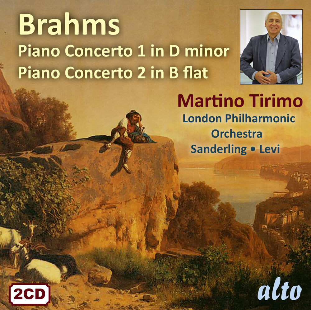 the album cover for Martino Tirimo / London Philharmonic Orchestra - Brahms: Piano Concertos Nos. 1 & 2