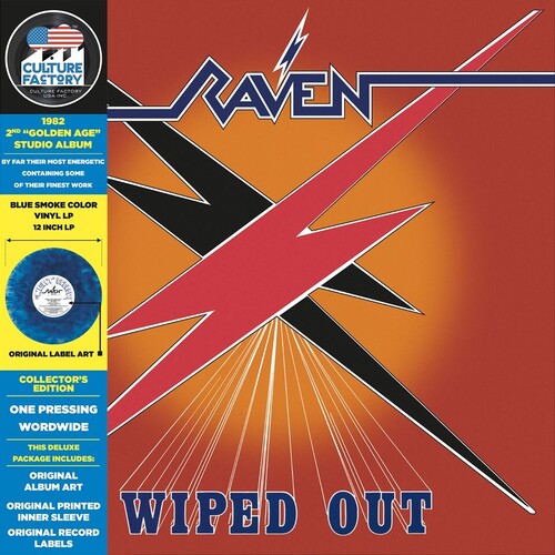 Raven - Wiped Out - Orange & Blue Smoke Vinyl Record