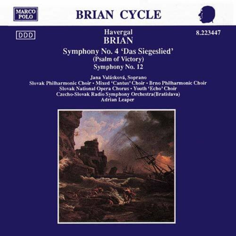 the album cover for Brian / Leaper / Czecho-Slovak Rso - Symphony 4 / Das Siegeslied