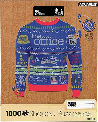 Office Ugly Christmas Sweater Shaped 1k Pc Puzzle - Office Ugly Christmas Sweater Shaped 1k Pc Puzzle - Games
