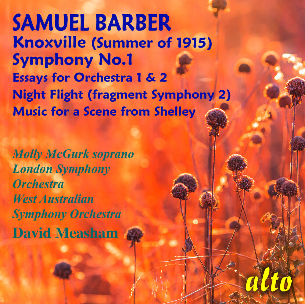 the album cover for Molly Mcgurk - Samuel Barber: Sym No. 1 / Essays Nos. 1 & 2
