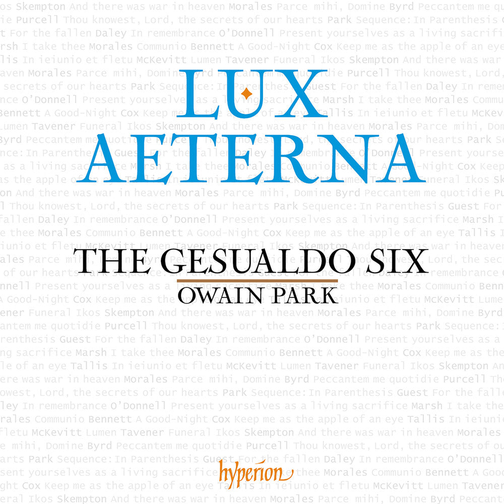 the album cover for The Gesualdo Six & Owain Park - Lux Aeterna
