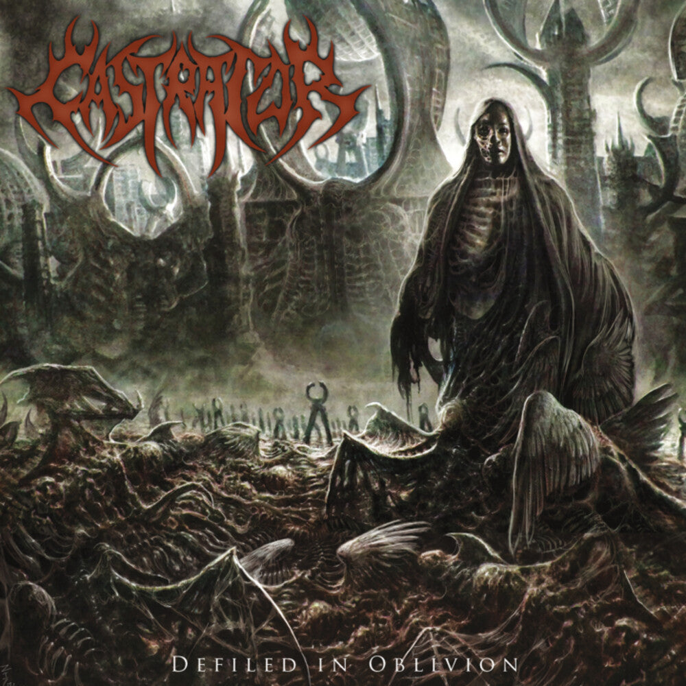 the album cover for Castrator - Defiled In Oblivion