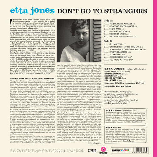 Etta Jones - Don't Go To Strangers - 180-Gram Pink Vinyl Record