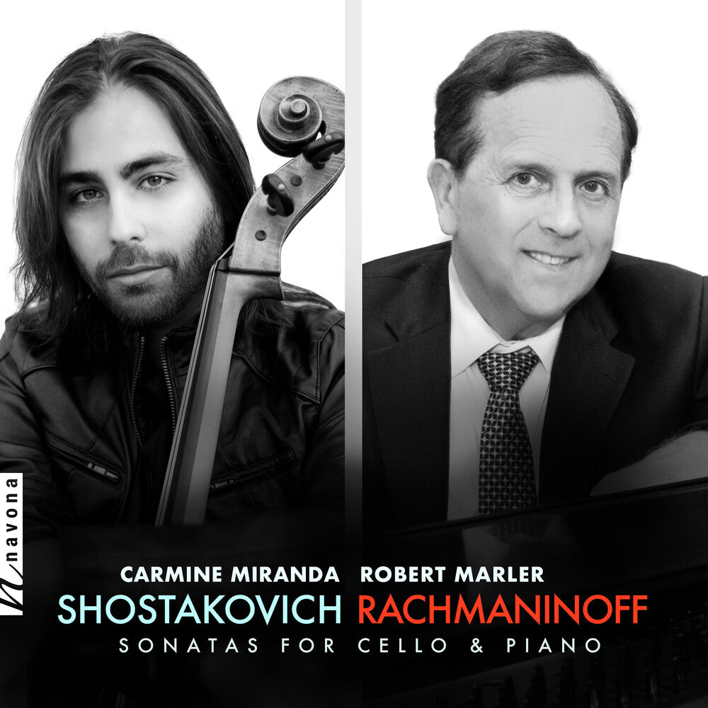 the album cover for Rachmaninoff / Shostakovich / Miranda - Sonatas For Cello & Piano