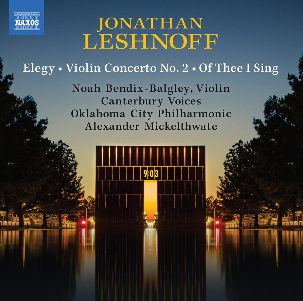 the album cover for Leshnoff / Balgley / Canterbury Voices - Elegy Violin Concerto No. 2 Of Thee I Sing