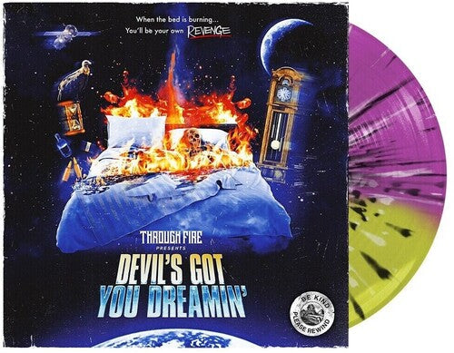 Through Fire - Devil's Got You Dreamin - Yellow & Neon Violet split with Black & White Vinyl Record