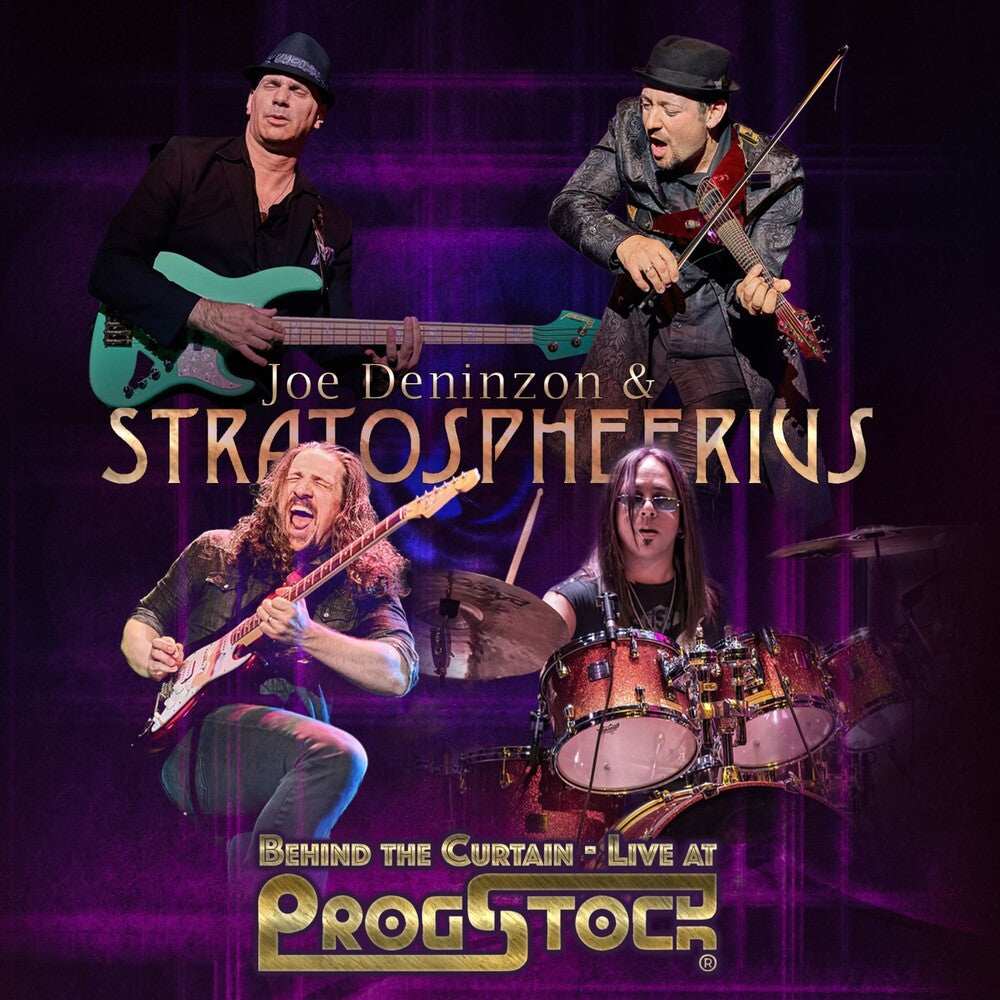 the album cover for Joe Deninzon / Stratospheerius - Behind The Curtain - Live At Progstock (W/Dvd)