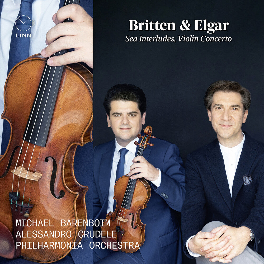 the album cover for Britten / Elgar / Philharmonia Orchestra - Sea Interludes Elgar: Violin Concerto