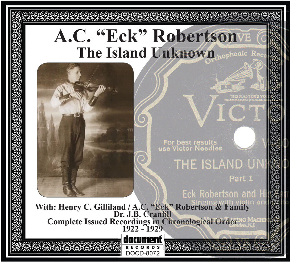 the album cover for A Robertson .C.(Eck) - Island Unknown