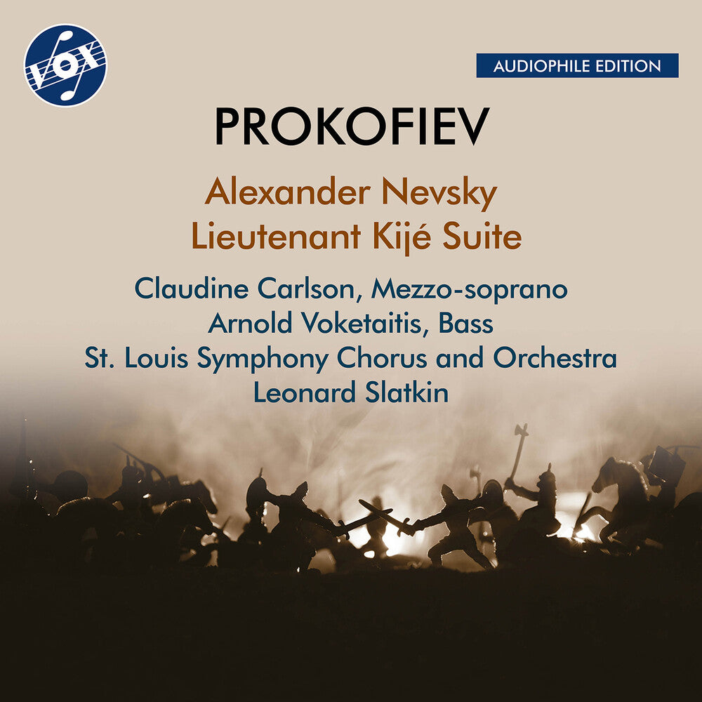 the album cover for Prokofiev / Carlson / st. Louis Symphony Orchestra - Alexander Nevsky Op. 78 Lieutenant Kije Suite