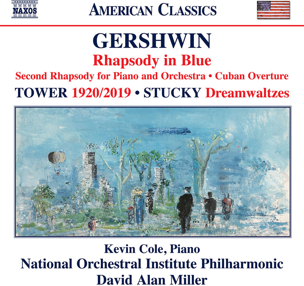the album cover for Gershwin / Stucky / Miller - Rhapsody In Blue Cuban Overture Second Rhapsody