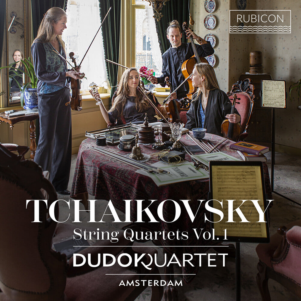 the album cover for Dudok Quartet Of Amsterdam - Tchaikovsky: Volume 1 - String Quartets Nos. 1 & 2