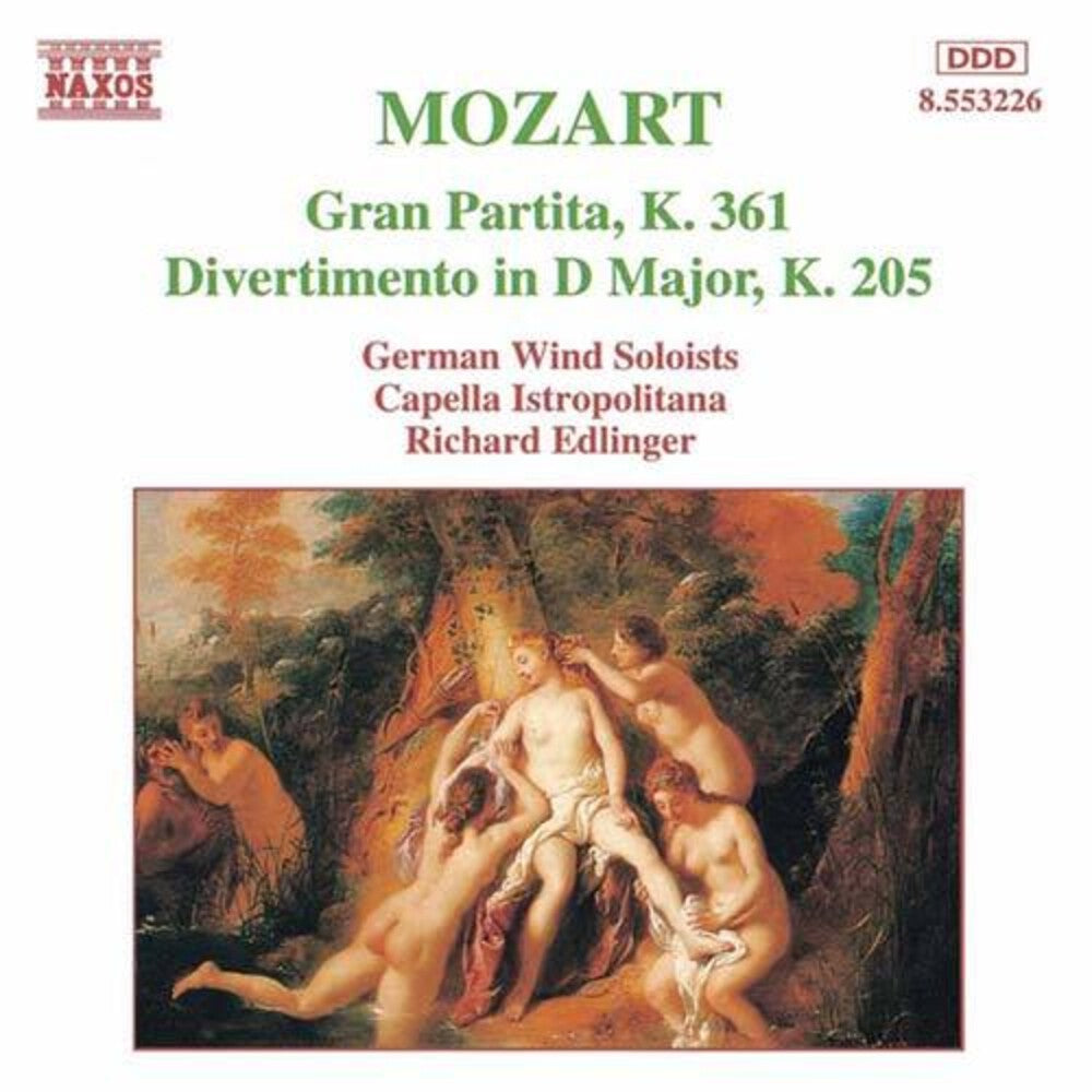 the album cover for Richard Edlinger - Mozart: Gran Partita / Divertimento, K. 205