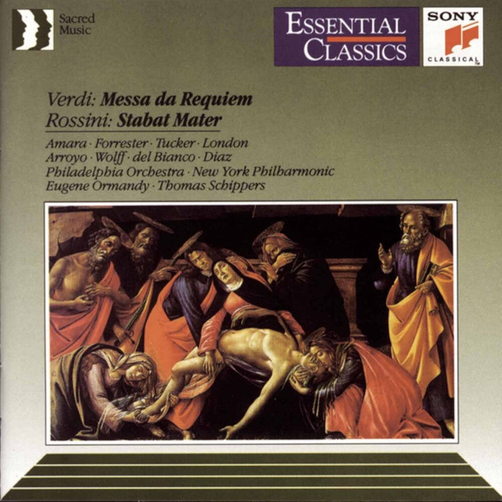 the album cover for Eugene Ormandy - Verdi: Messa Da Requiem - Rossini: Stabat Mater - Amara - Forrester - Tucker - London - Ormandy - Schippers