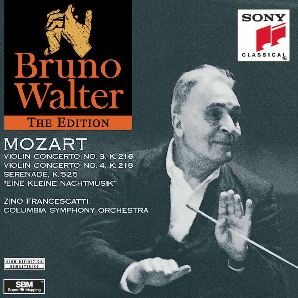 the album cover for Bruno Walter - Mozart: Violin Concertos, K.216 & 218; Eine Kleine Nachtmusik; Serenade, K.525