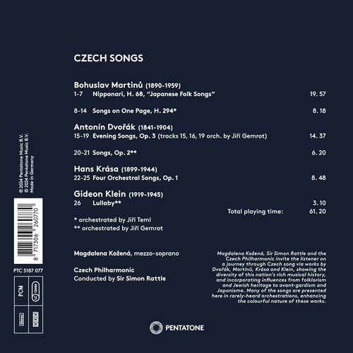 Magdalena Kozena - Dvorak, Klein, Krasa & Martinu: Czech Songs Music CD