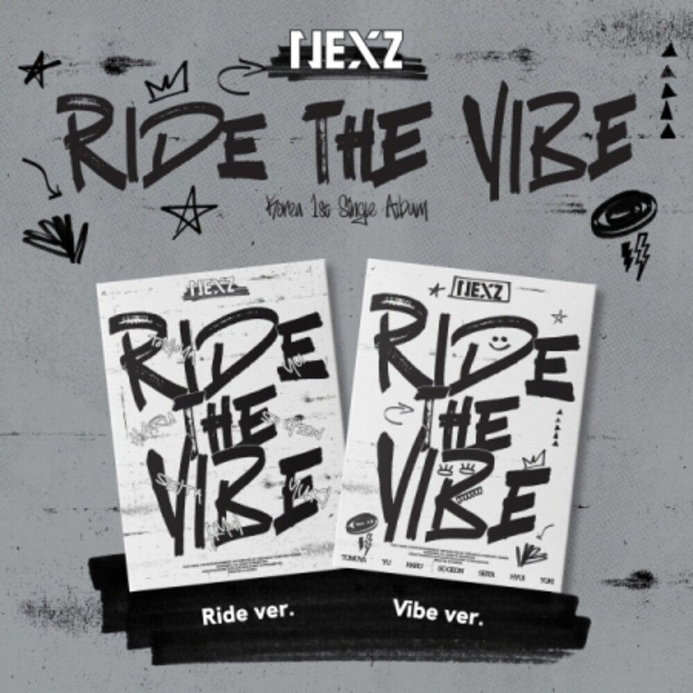 the album cover for Nexz - Ride The Vibe - incl. Pamphlet, Club Poster, 80pg Photobook, Postcard, 2 Photocards + 4pc Sticker Pack