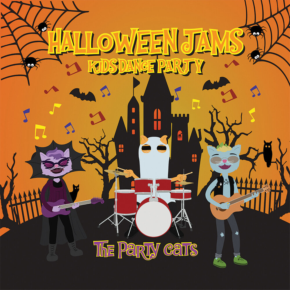 the album cover for The Party Cats - Kids Dance Party: Halloween Jams