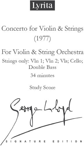 Lloyd,george - Concerto For Violin & Strings Study Score - Special Products