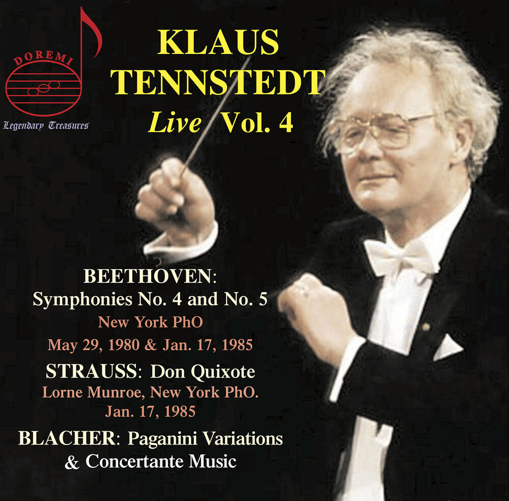 the album cover for L Beethoven .V. / Blacher / New York Philharmonic - Klaus Tennstedt Live Vol. 4