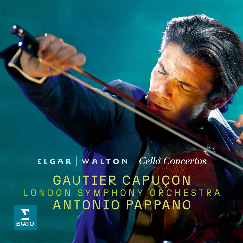 the album cover for Gautier Capucon / Lso / Pappano,Antonio - Elgar / Walton: Cello Concertos