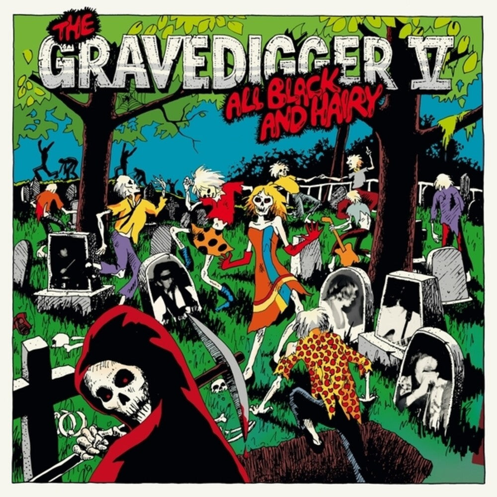 the album cover for Gravedigger V - All Black & Hairy