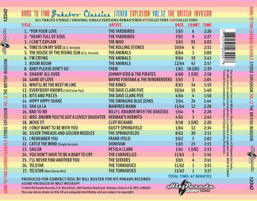 Various Artists - Hard to Find Jukebox Classics: Stereo Explosion Volume 12 - The British Invasion Music CD