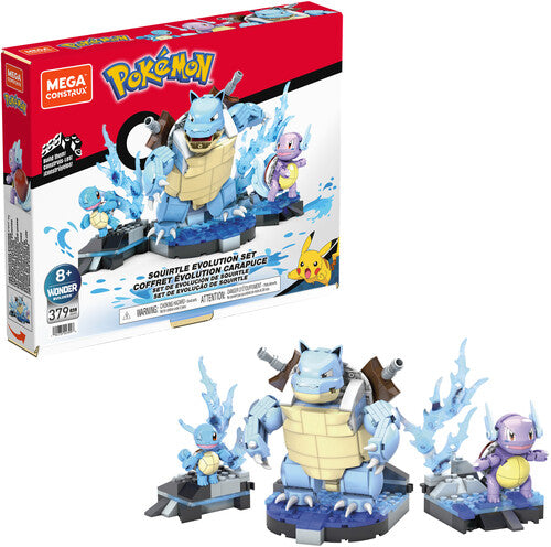 Mega Bloks Pokemon - Pokemon Squirtle Evolution Set Building Toy Set - Collectibles