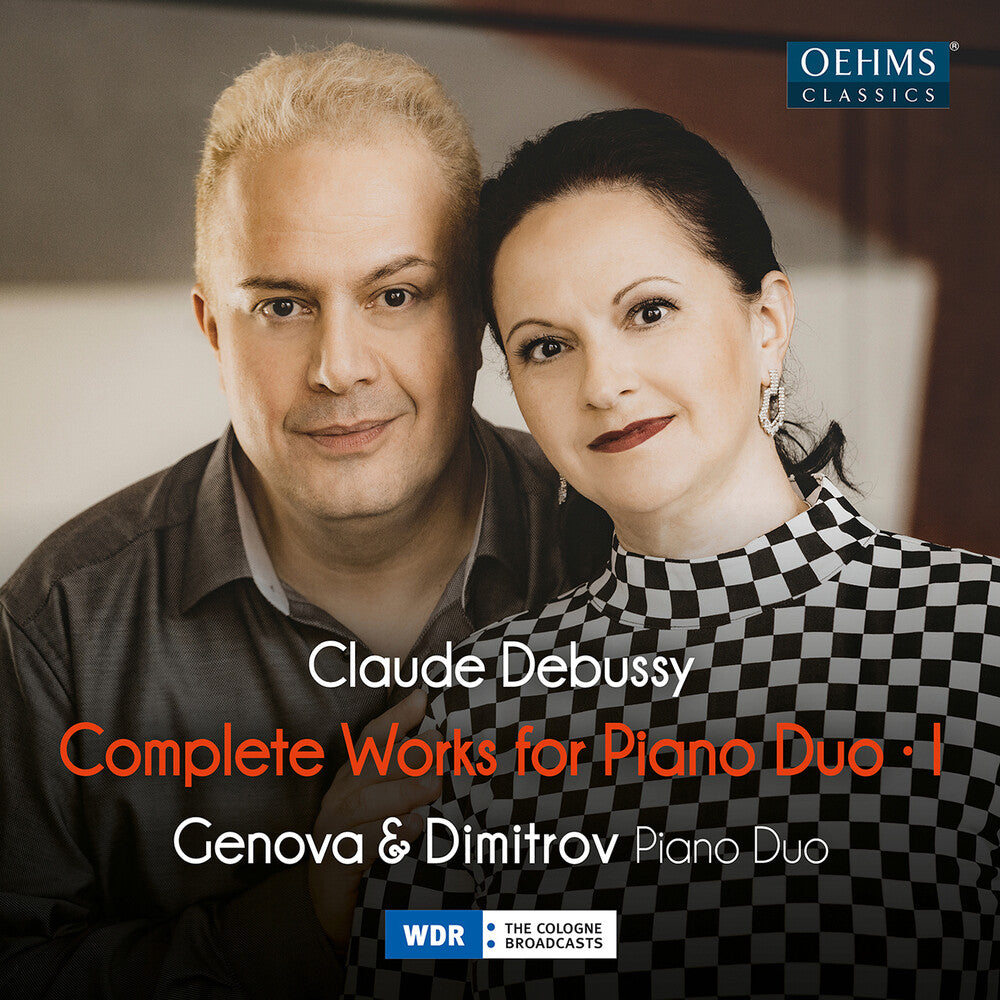 the album cover for Genova & Dimitrov Piano Duo - Claude Debussy - Complete Works For Piano Duo V. 1