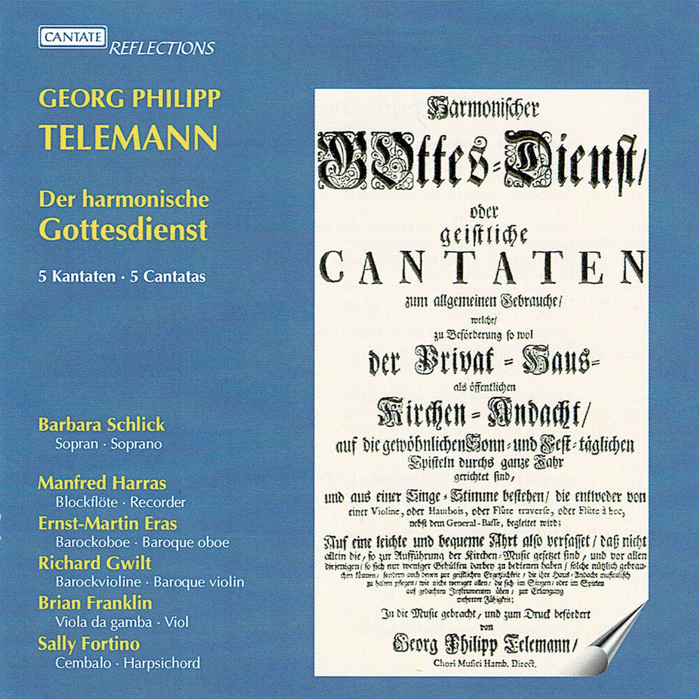 the album cover for Barbara Schlick / Harras,Manfred - Der Harmonische Gottesdienst - 5 Cantatas