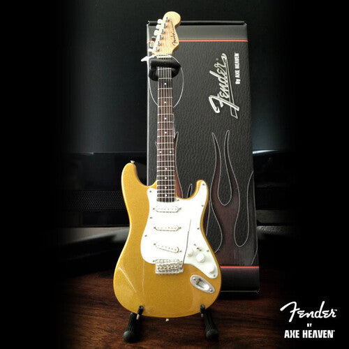 Axe Hvn Fs020 Fender Strat Gold Finish Mini Guitar - Axe Hvn Fs020 Fender Strat Gold Finish Mini Guitar - Collectibles